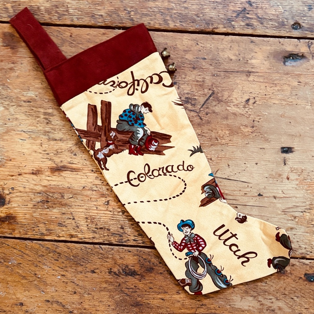 VINTAGE➕Western Cowboy Handmade Christmas Stocking